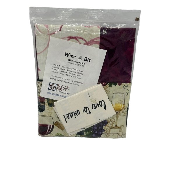 Wine A Bit Wall Hanging Pattern and Printed Panel Block Party Studios Inc - Picture 4 of 4